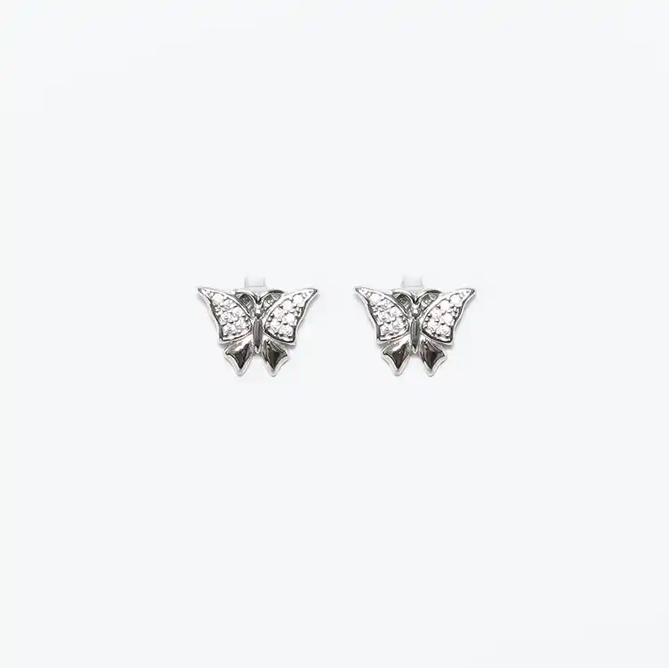 Silver Grace Butterfly Earrings